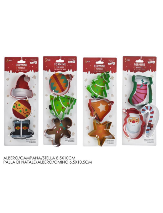STEEL CHRISTMAS MOLDS 3-piece ASSORTED