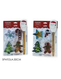 STEEL CHRISTMAS MOLDS 4 pieces + SPATULA