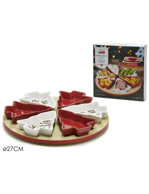 LINEA BAMBOO ANTIPASTIERA CON 6 CIOTOLE27cm