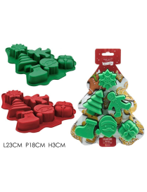 STAMPO SILICONE ALBERO CON 6 FORMINE 23cm