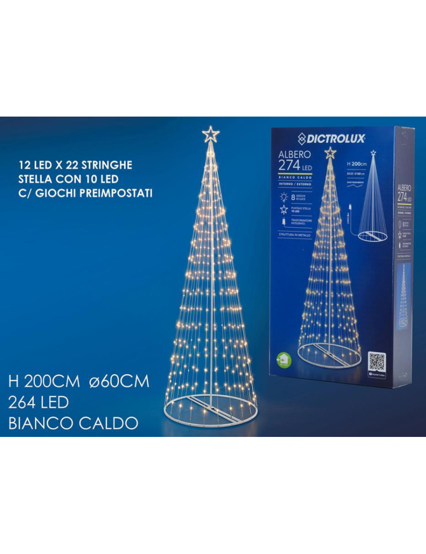 200cm TREE WITH 274 WARM LIGHT LEDs
