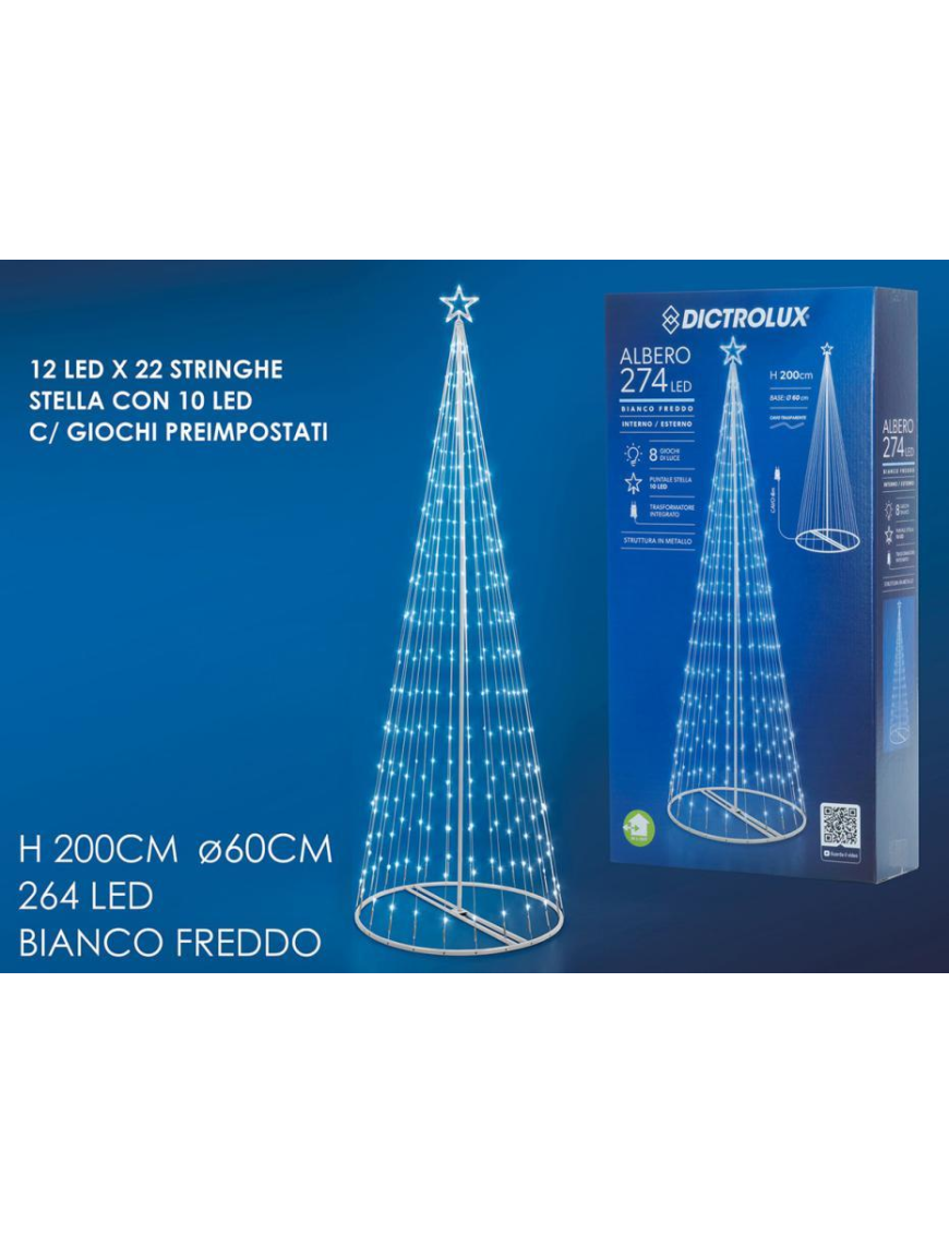200cm TREE WITH 274 COLD LIGHT LEDs
