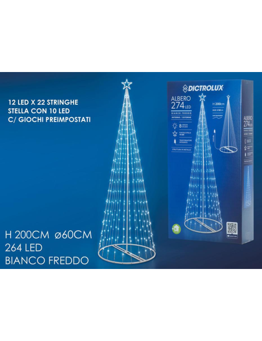 200cm TREE WITH 274 COLD LIGHT LEDs
