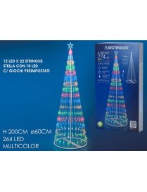 ALBERO 200cm CON 274 LED LUCE MULTICOLOR