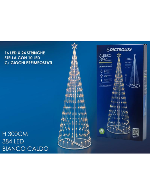 ALBERO 300cm CON 394 LED LUCE CALDA