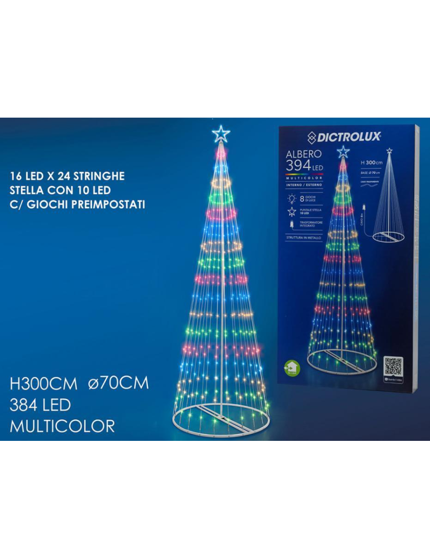 300cm TREE WITH 394 MULTICOLOR LIGHT LEDs