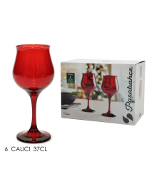 CALICE COLORE ROSSO  37cl 6pezzi