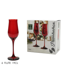 FLUTE COLORE ROSSO  19cl 6pezzi