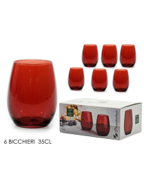RED GLASS 6 pieces