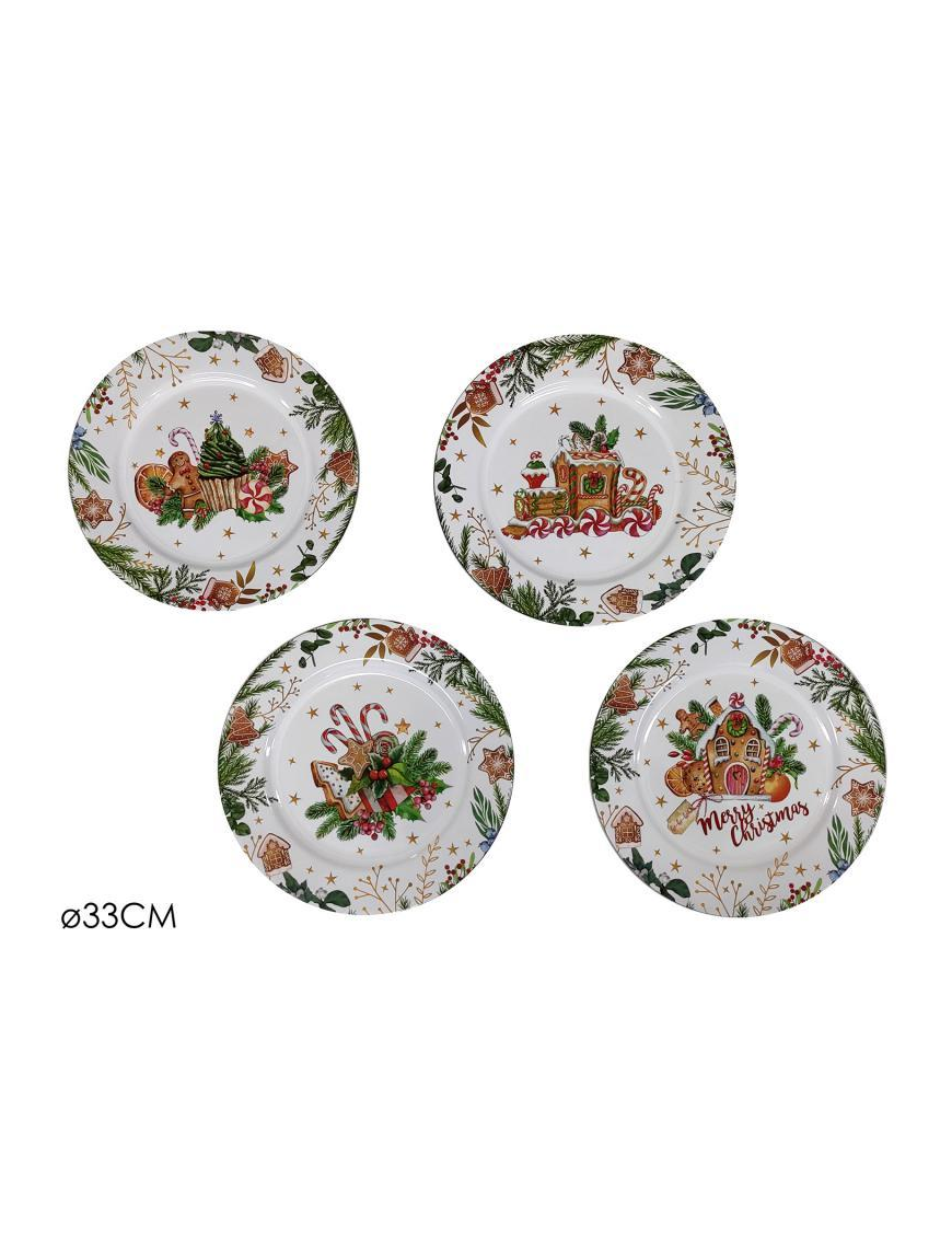 33cm ASSORTED GINGERBREAD DECORATION PLATE