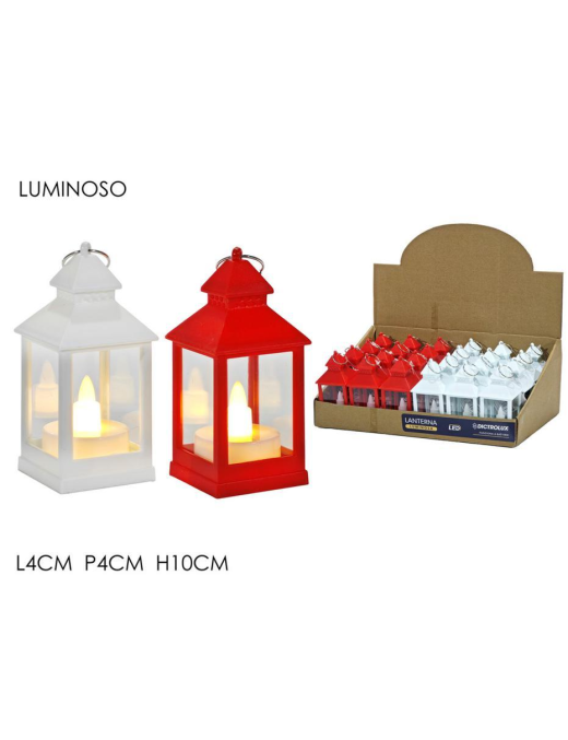 LANTERNA LUMINOSA BIANCA/ROSSA 4x4x10cm