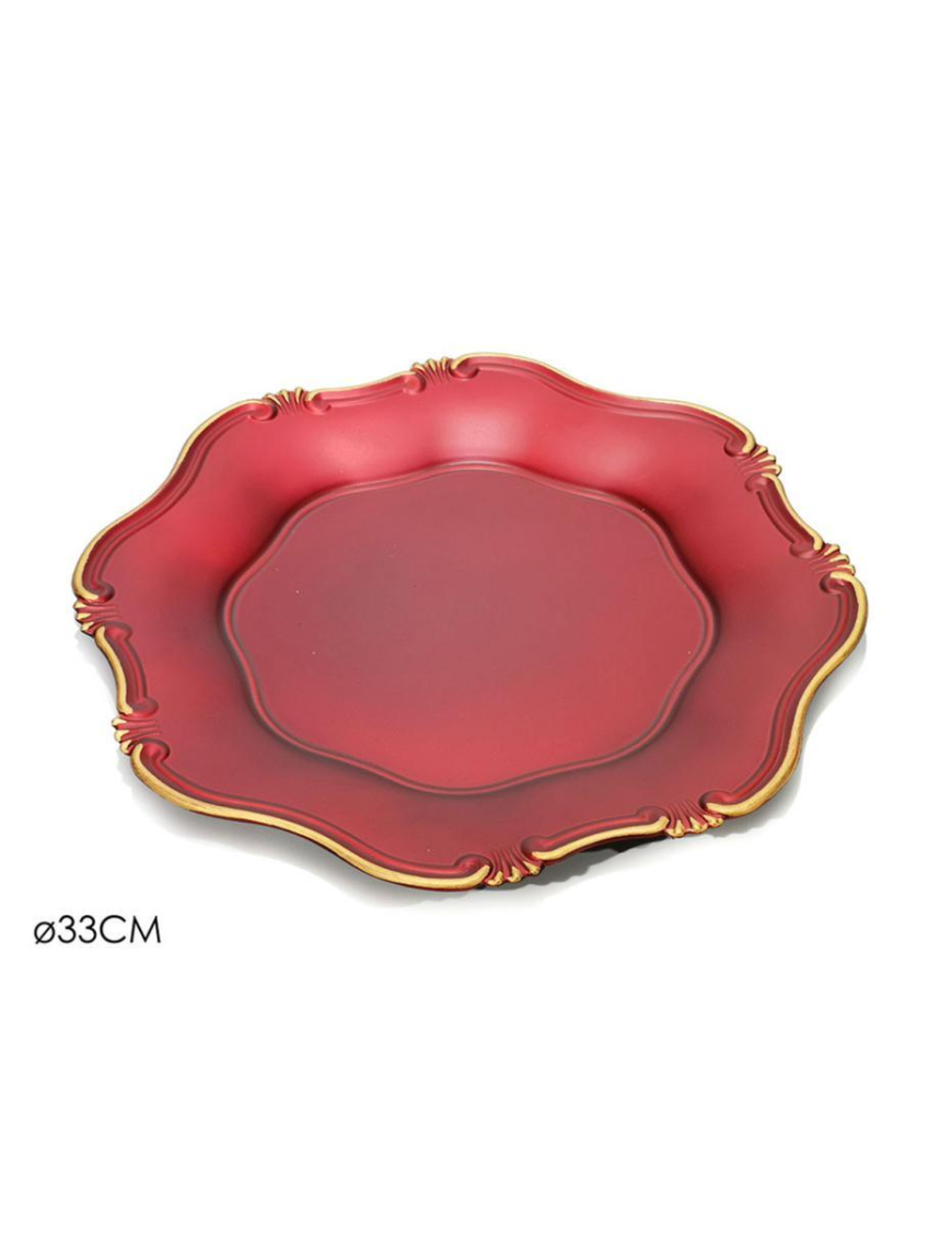 SOTTOPIATTO 33cm ROSSO/ORO