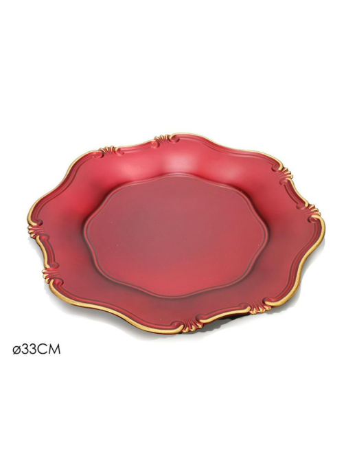 33cm RED/GOLD PLATE