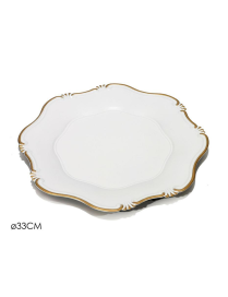 33cm WHITE/GOLD PLATE