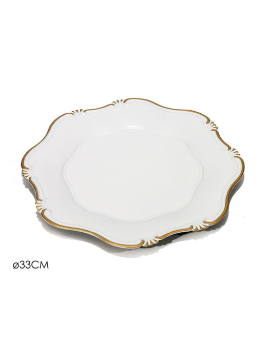 33cm WHITE/GOLD PLATE
