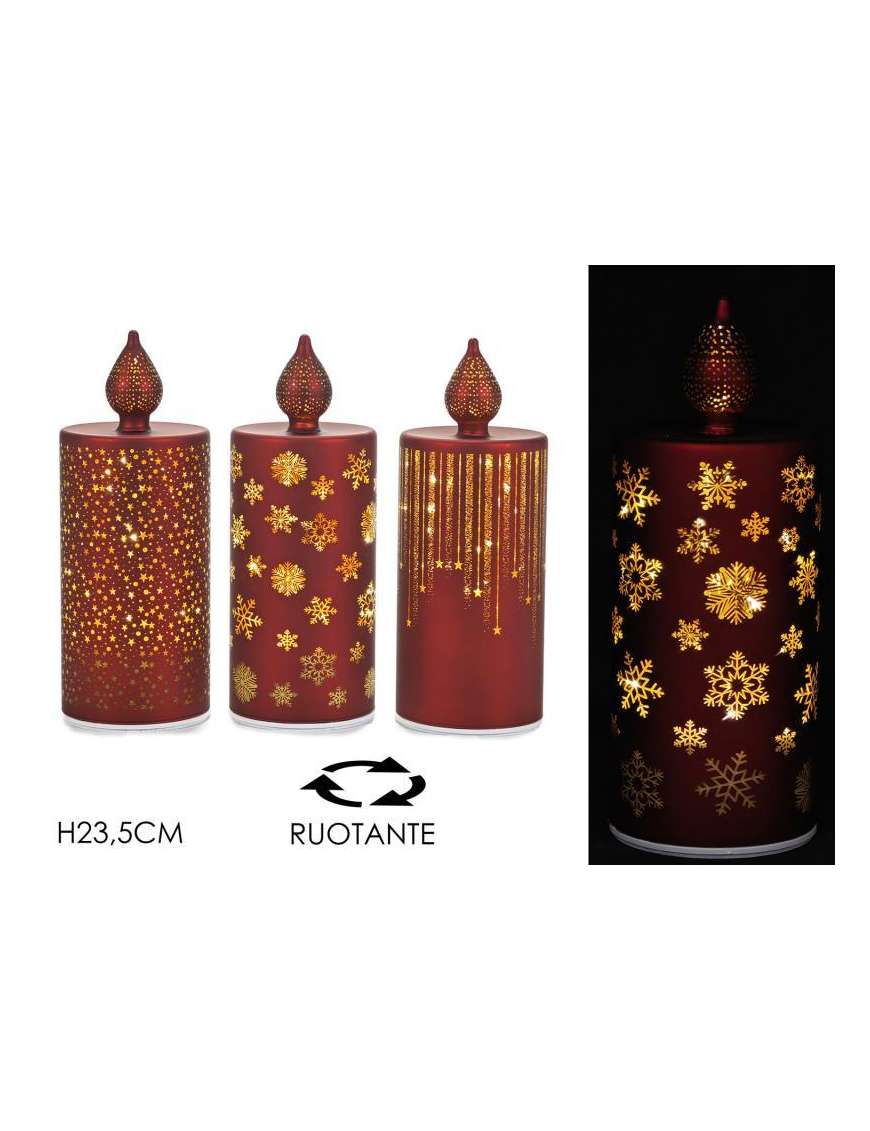 CANDELA LUMINOSA 23,5cm ROSSO