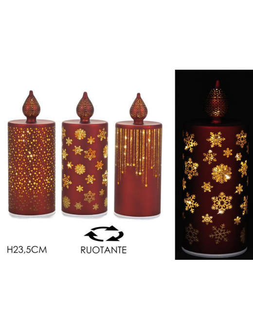 CANDELA LUMINOSA 23,5cm ROSSO