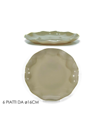LINEA RIUTILIZZABILE  PIATTI TORTORA/ORO d.16cm 6pezzi