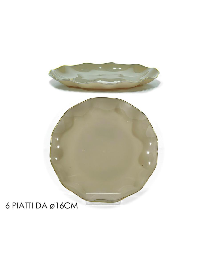 REUSABLE LINE DOVE/GOLD PLATES d.16cm 6 pieces