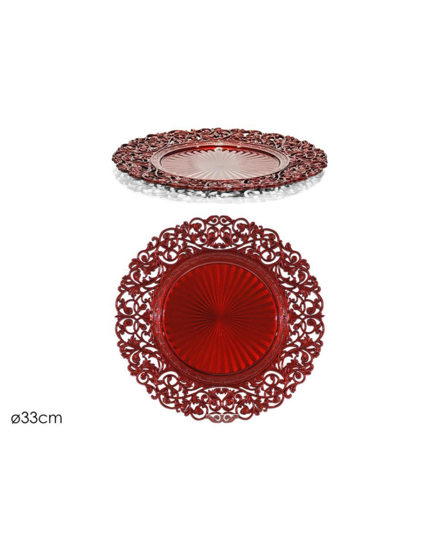 33cm RED WORKED PLATE