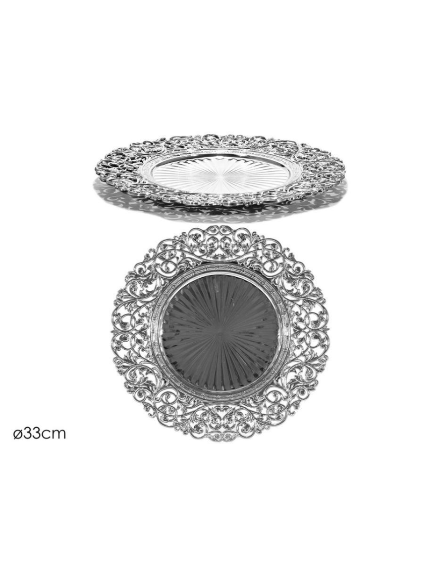 SOTTOPIATTO LAVORATO 33cm ARGENTO