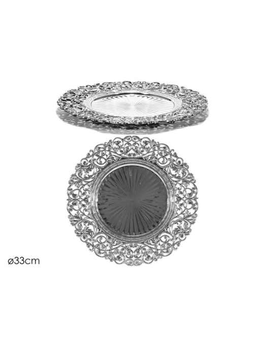 SOTTOPIATTO LAVORATO 33cm ARGENTO