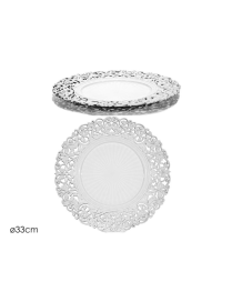 WORKED PLATE 33cm WHITE