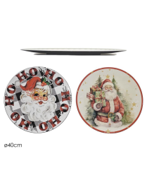 SANTA CLAUS DECORATION TRAY, 40cm diameter, assorted