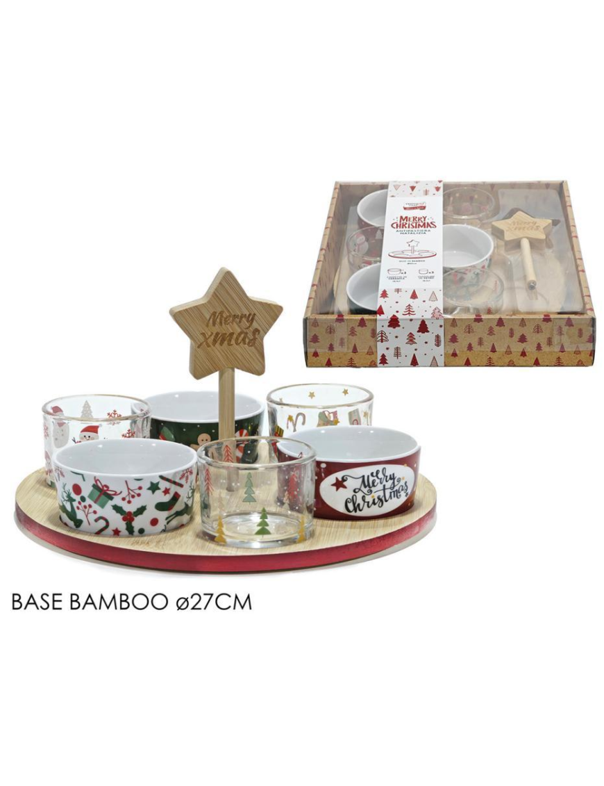 BAMBOO LINE 6-piece appetizer tray