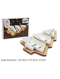 BAMBOO LINE 3-piece appetizer tray
