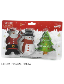 3-piece steel Christmas cookie cutters