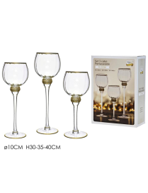 PORTACANDELA CALICE 3pz ORO 422517