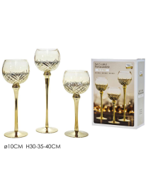 PORTACANDELA CALICE 3pz ORO 422518