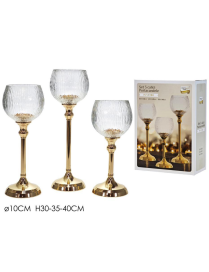 PORTACANDELA CALICE 3pz ORO 422519