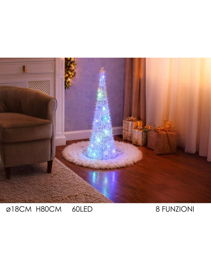 DEC.LED CONO C/ 60 LED 80cm 432842