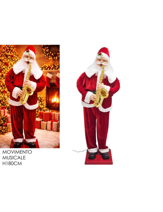 BABBO NATALE C/MOVIMENTO+MUSICA 180cm