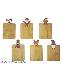 TAGLIERE BAMBOO CON SOGGETTI NATALIZI 25x15cm