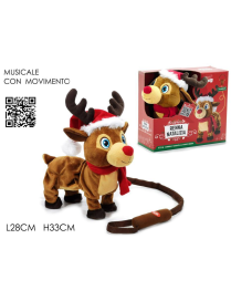 PELUCHE RENNA C/MOVIMENTO+MUSICA 28x33cm