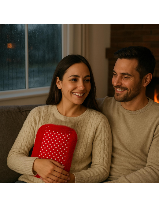 BORSA ACQUA CALDA ELETTRICA CON DECORAZIONE POIS