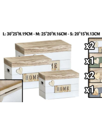 CASSETTE LEGNO TARGA HOME 3 PEZZI