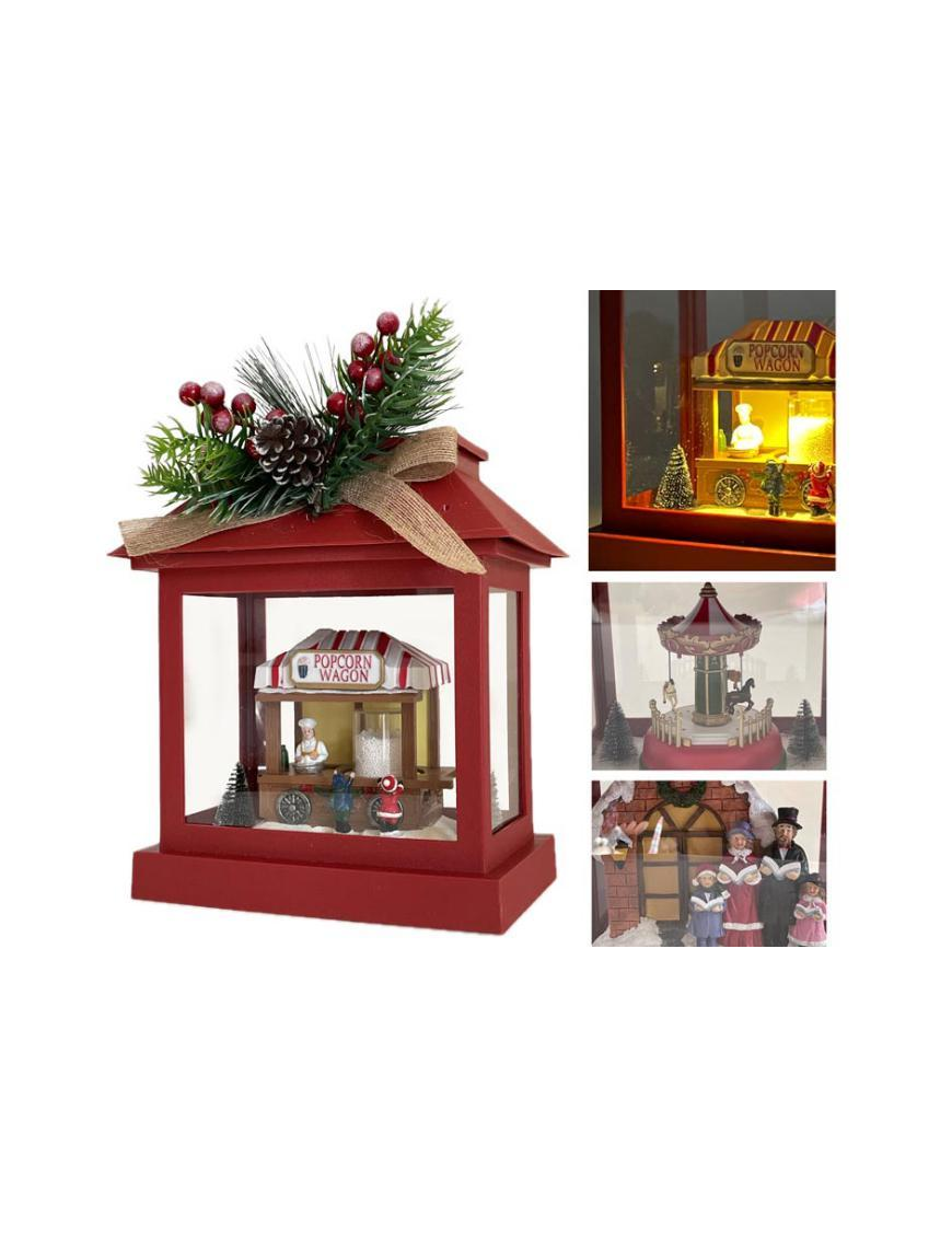 RED CHIMNEY LANTERN 26x17x31 cm