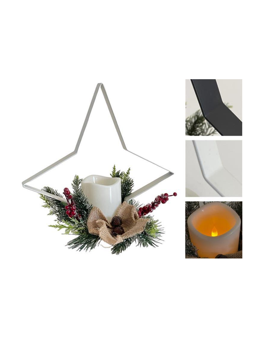 DECORAZIONE LANTERNA STELLA LED 25x15x28 cm