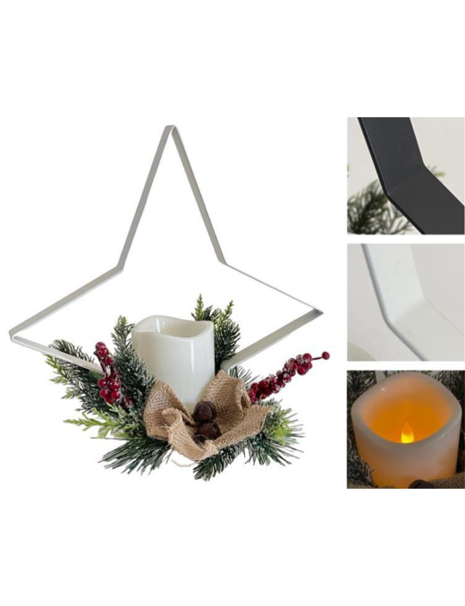 DECORAZIONE LANTERNA STELLA LED 25x15x28 cm