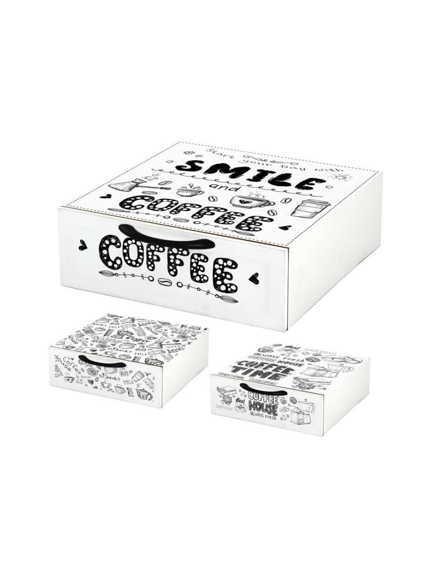 BOX PORTA CIALDE 30x30x10 COFFEE 63106