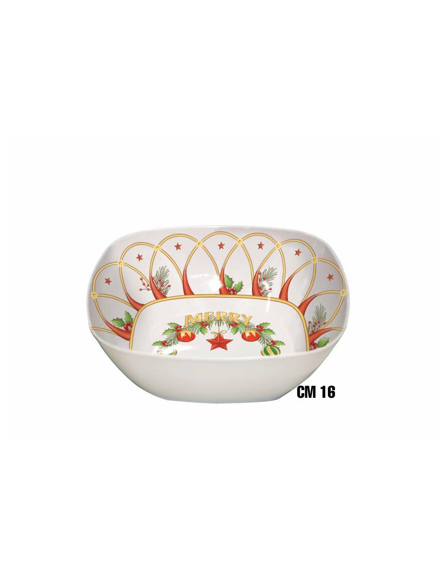 CHRISTMAS LINE SQUARE BOWL 16cm