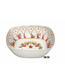CHRISTMAS LINE SQUARE BOWL 20cm