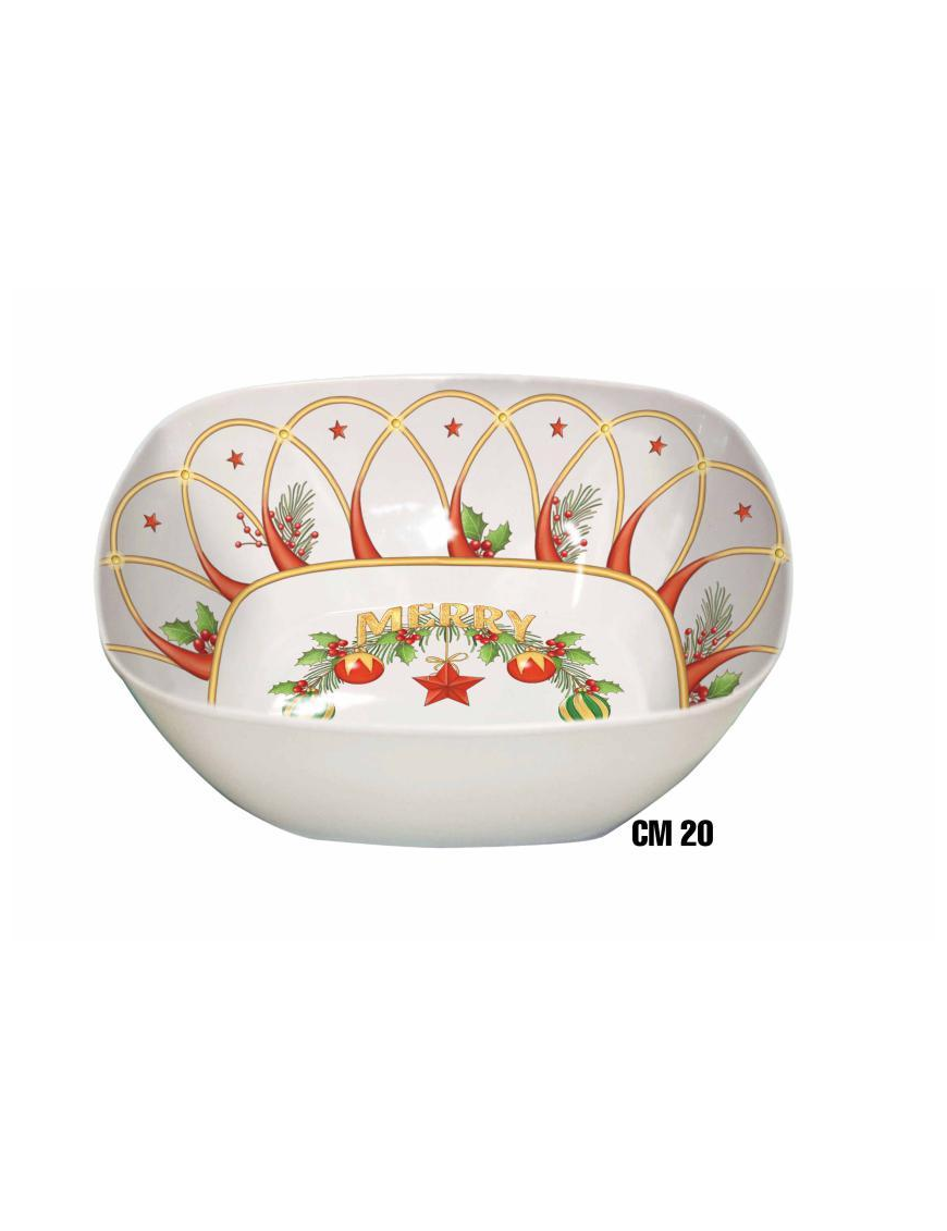 CHRISTMAS LINE SQUARE BOWL 20cm