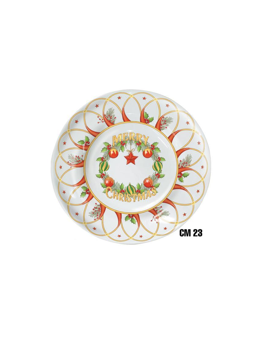 CHRISTMAS LINE DEEP PLATE 23cm
