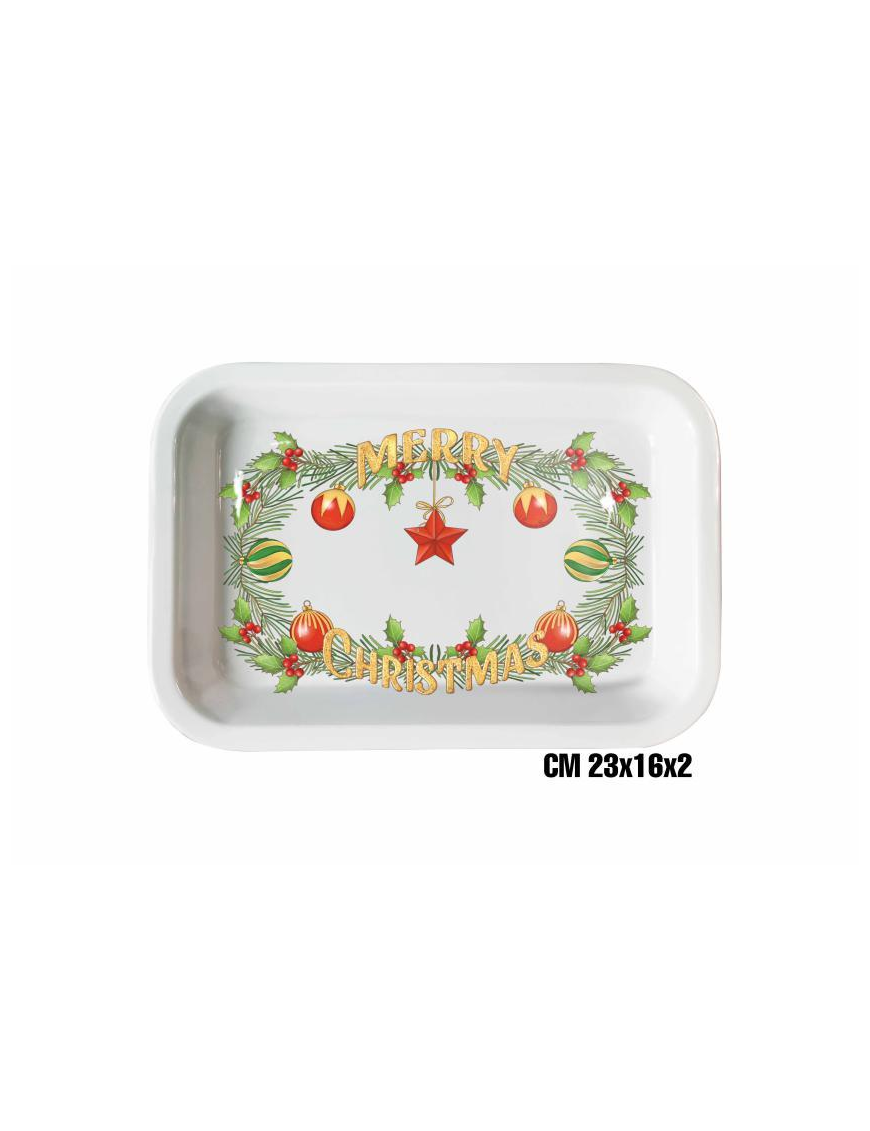 CHRISTMAS LINE RECTANGULAR TRAY 23x16cm