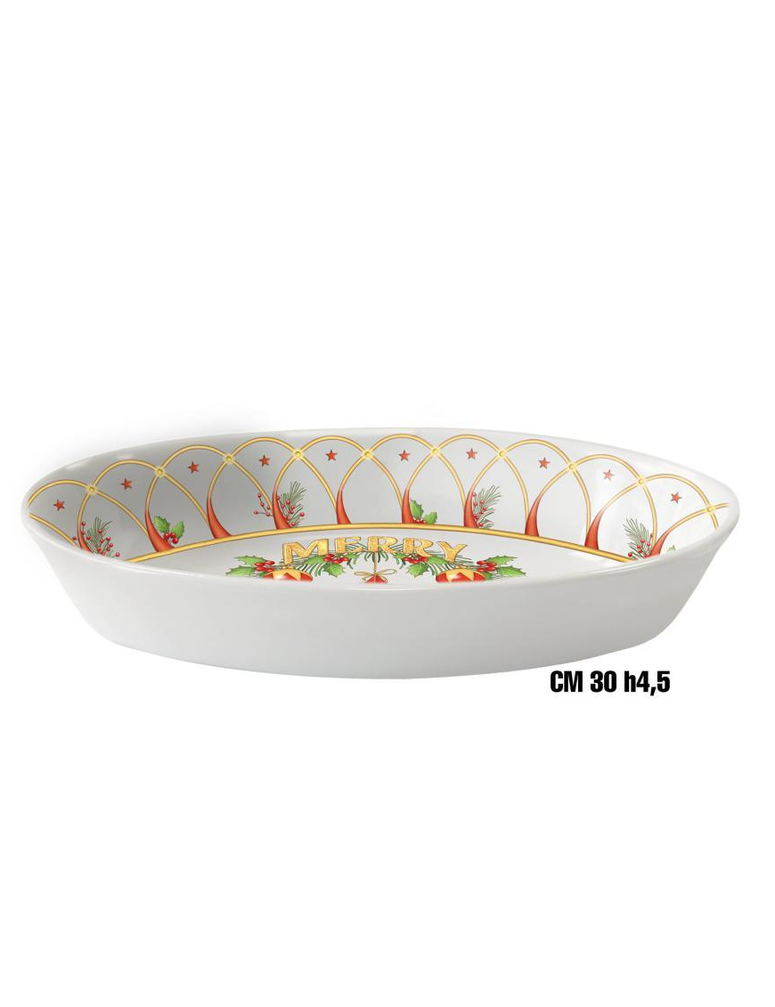 CHRISTMAS LINE OVAL TRAY 30cm